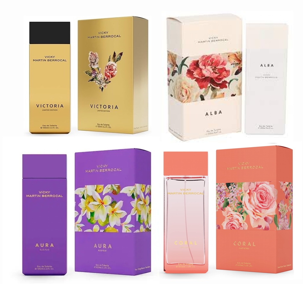 PACK 4x1 VICKY MARTIN BERROCAL: CORAL WOMAN EDT 100 ML @ + AURA WOMAN EDT 100 ML @ + ALBA WOMAN EDT 100 ML @ + VICTORIA WOMAN EDT 100 ML @  