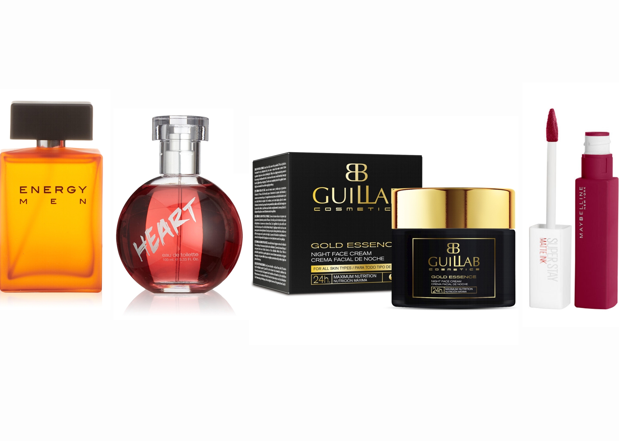 ESPECIAL 4 PRODUCTOS POR MENOS DE 10 EUROS  (ENERGY + HEART + GOLD ESENCE NIGHT + INK LABIAL 115)