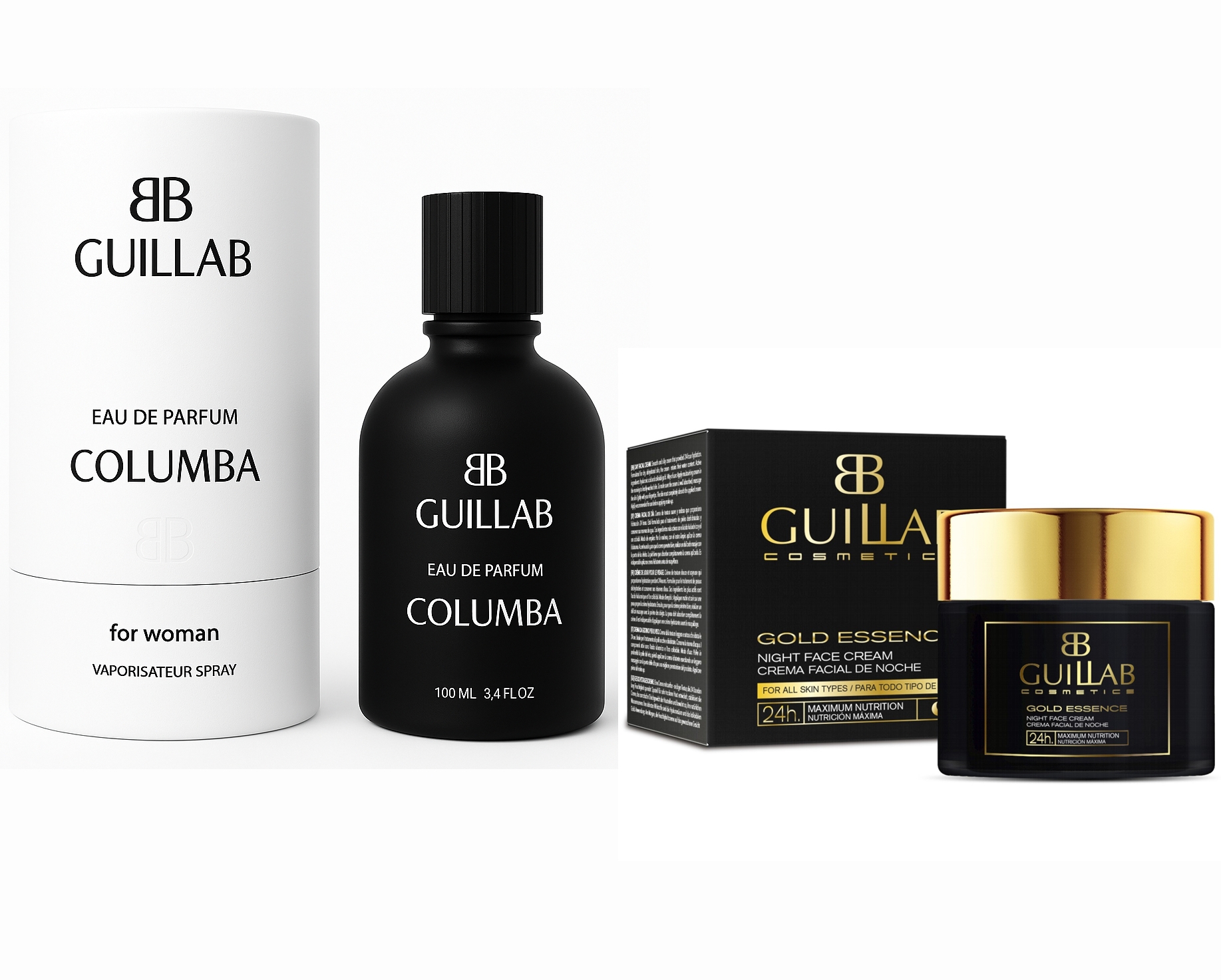 GUILLAB COLUMBA FOR WOMAN EDP 100 ML REGULAR + GUILLAB COSMETICS GOLD ESSENCE NIGHT CREAM 50 ML REGULAR 