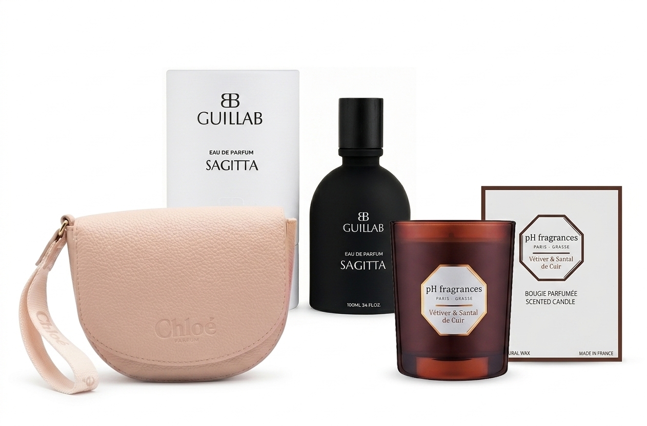 ESPECIAL GUILLAB: SAGITTA FOR WOMAN EDP 100 ML REGULAR + MINI BOLSO CHLOE + VELA AROMATICA PERFUMADA