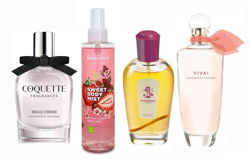 LOTE 6 DE MUJER: VICTORIO & LUCCHINO VIVA EDT 100 ML @ + BODY MIST LAISEVEN FRESA DULCE 200 ML @ + MADERAS DE ORIENTE EDT 100 ML (Sin caja) @ + COQUETE BELLE CHERIE EDT 100 ML (Sin caja) @