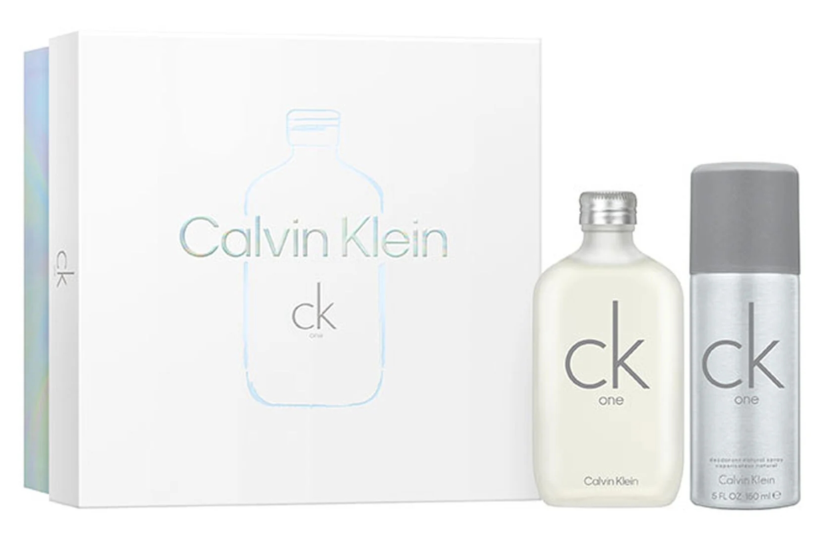 SET CK ONE UNISEX BLANCA 100 ML REGULAR + DEO SPRAY 150 ML REGULAR