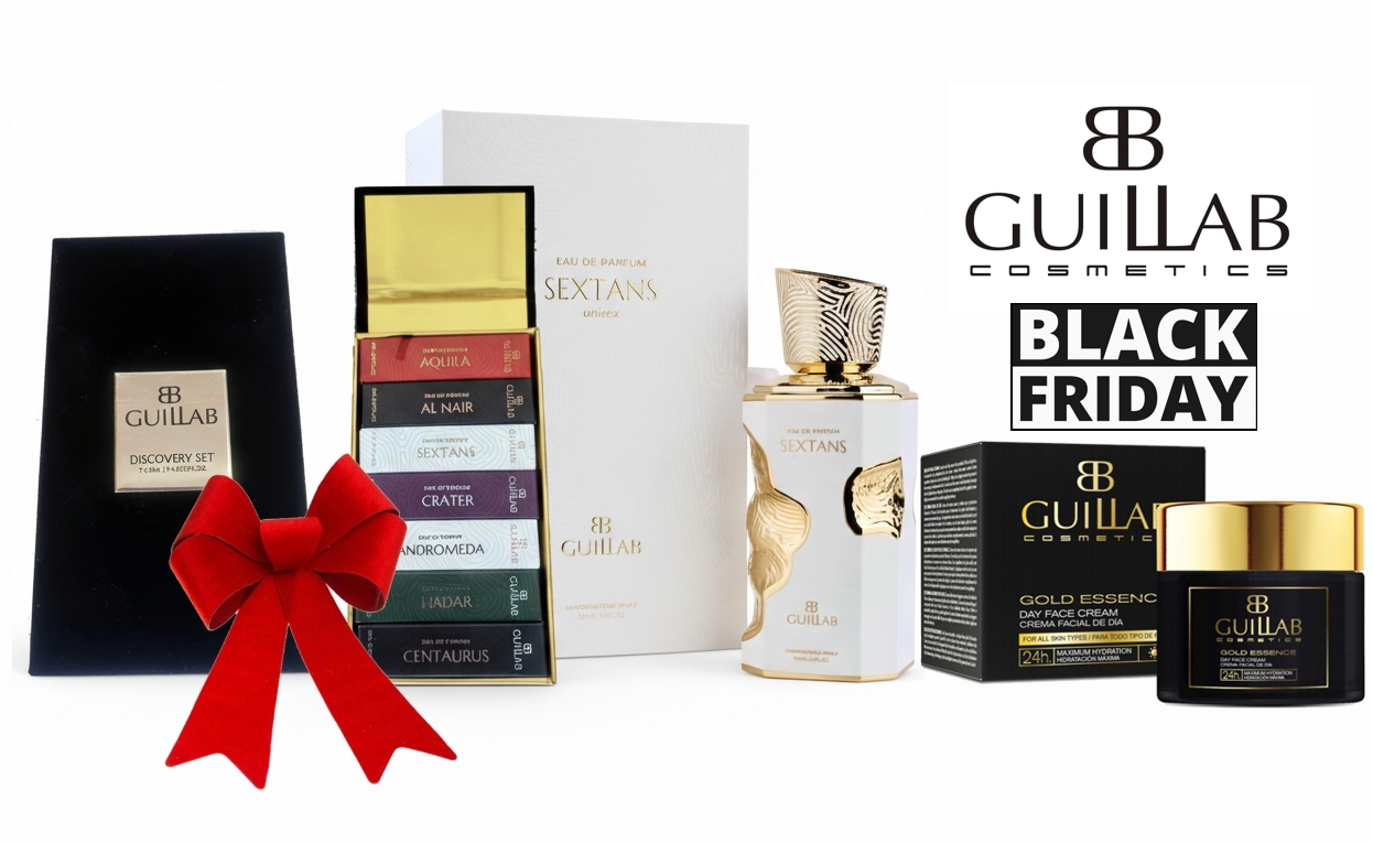 GUILLAB SEXTANS EDP UNISEX 100 ML REGULAR + CREMA GOLD ESSENCE DIA 50 ML REGULAR + REGALO CAJA DISCOVERY SET GUILLAB 7 MINIATURAS 2.5 ML 